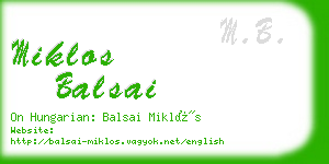 miklos balsai business card